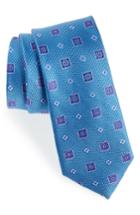 Men's Nordstrom Men's Shop Fox Trot Medallion Silk Tie, Size - Blue