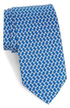 Men's Salvatore Ferragamo Riccardo Dog Print Silk Tie, Size - Blue