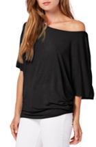 Women's Michael Stars Boatneck Dolman Sleeve Jersey Top, Size - Black