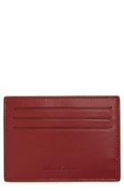 Men's Salvatore Ferragamo Leather Card Case - Red