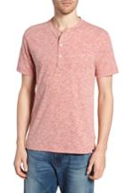 Men's Faherty Short Sleeve Heathered Henley - Red