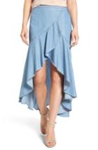 Women's Chelsea28 High/low Chambray Midi Skirt - Blue