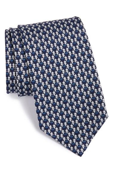 Men's Salvatore Ferragamo Monkey Print Silk Tie, Size - Blue