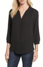 Women's Nydj Pleat Back Blouse, Size - Black