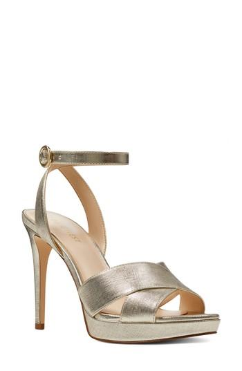 Women's Nine West Quisha Ankle Strap Sandal .5 M - Metallic
