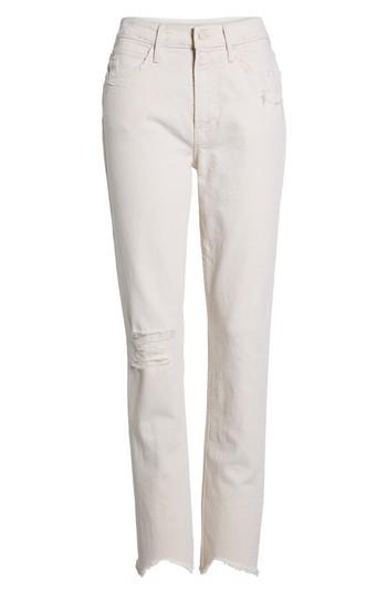 Women's Mother The Flirt Chew Ankle Straight Leg Jeans - White