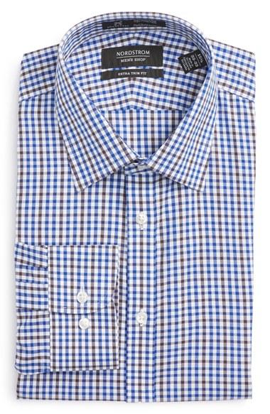 Men's Nordstrom Men's Shop Smartcare(tm) Extra Trim Fit Check Dress Shirt