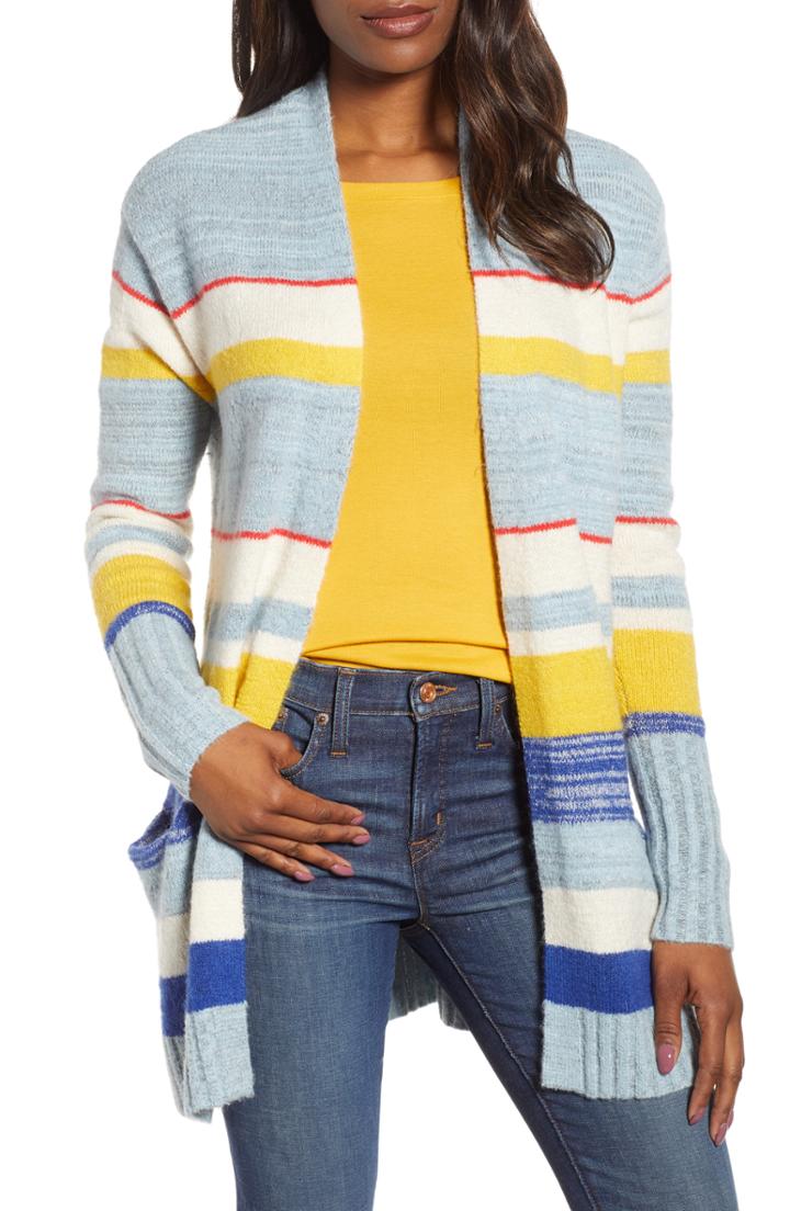Women's Caslon Open Front Pocket Cardigan - Green