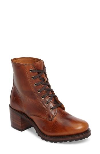 Women's Frye Sabrina 6g Lace-up Boot M - Brown