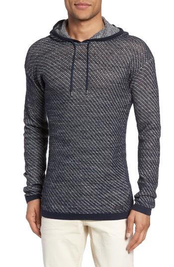 Men's John Varvatos Collection Textured Knit Hoodie - Blue
