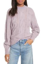 Women's Rebecca Taylor Drop Shoulder Cable Pullover - Purple