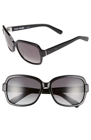 Women's Bobbi Brown 'the Evelyn' 63mm Square Sunglasses - Black