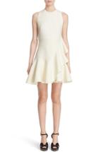 Women's Alexander Mcqueen Ruffle Trim Wool Blend Dress