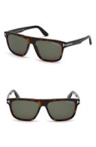 Men's Tom Ford Cecilio 57mm Sunglasses - Dark Havana / Green