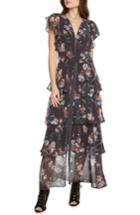 Women's Willow & Clay Floral Tiered Maxi Dress - Grey