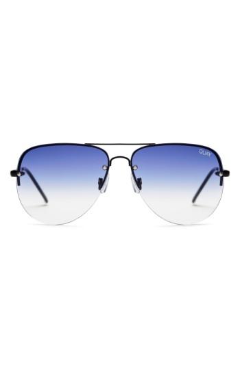 Women's Quay Australia Muse Fade 62mm Aviator Sunglasses - Black/ Navy