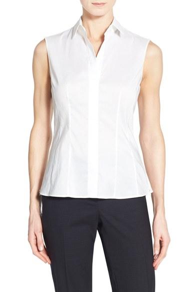 Women's Boss 'bashiva' Sleeveless Poplin Shirt