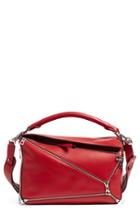Loewe 'puzzle Zips' Calfskin Leather Bag - Red