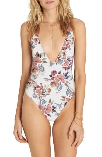 Women's Billabong Float On By One-piece Swimsuit - White