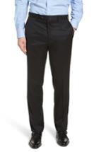 Men's John W. Nordstrom Torino Traditional Fit Flat Front Solid Trousers - Black