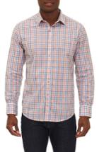 Men's Robert Graham Rohan Dobby Check Sport Shirt - Orange