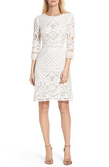 Women's Gabby Skye 'placement' Lace Sheath Dress - Ivory