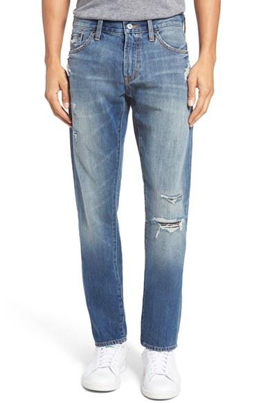 Men's Jean Shop Jim Slim Fit Distressed Selvedge Jeans