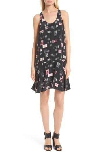 Women's Joie Arianna Drop Waist Print Silk Dress - Black