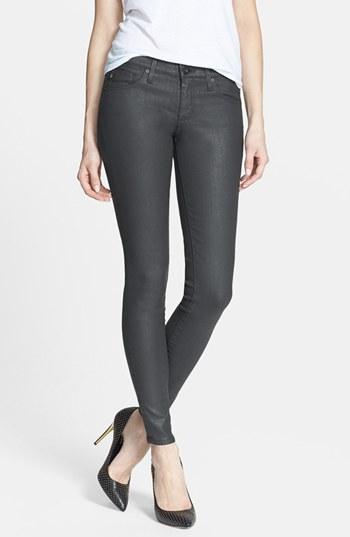 Ag 'the Absolute Leggings' Coated Skinny Jeans (dark Grey) Womens Dark Grey