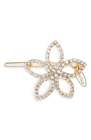 Tasha Crystal Flower Barrette, Size - Metallic