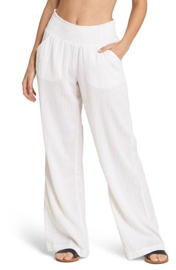 Women's Billabong New Waves Stripe Wide Leg Pants - White