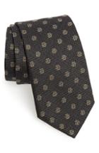 Men's David Donahue Dot Silk & Cotton Tie, Size - Blue