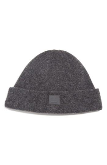 Men's Acne Studios Knut Face Patch Wool Beanie - Grey