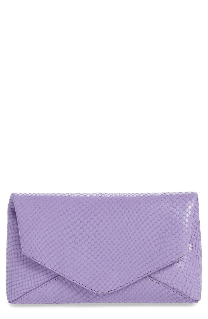 Dries Van Noten Small Python Embossed Leather Envelope Clutch - Purple