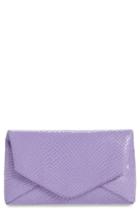 Dries Van Noten Small Python Embossed Leather Envelope Clutch - Purple