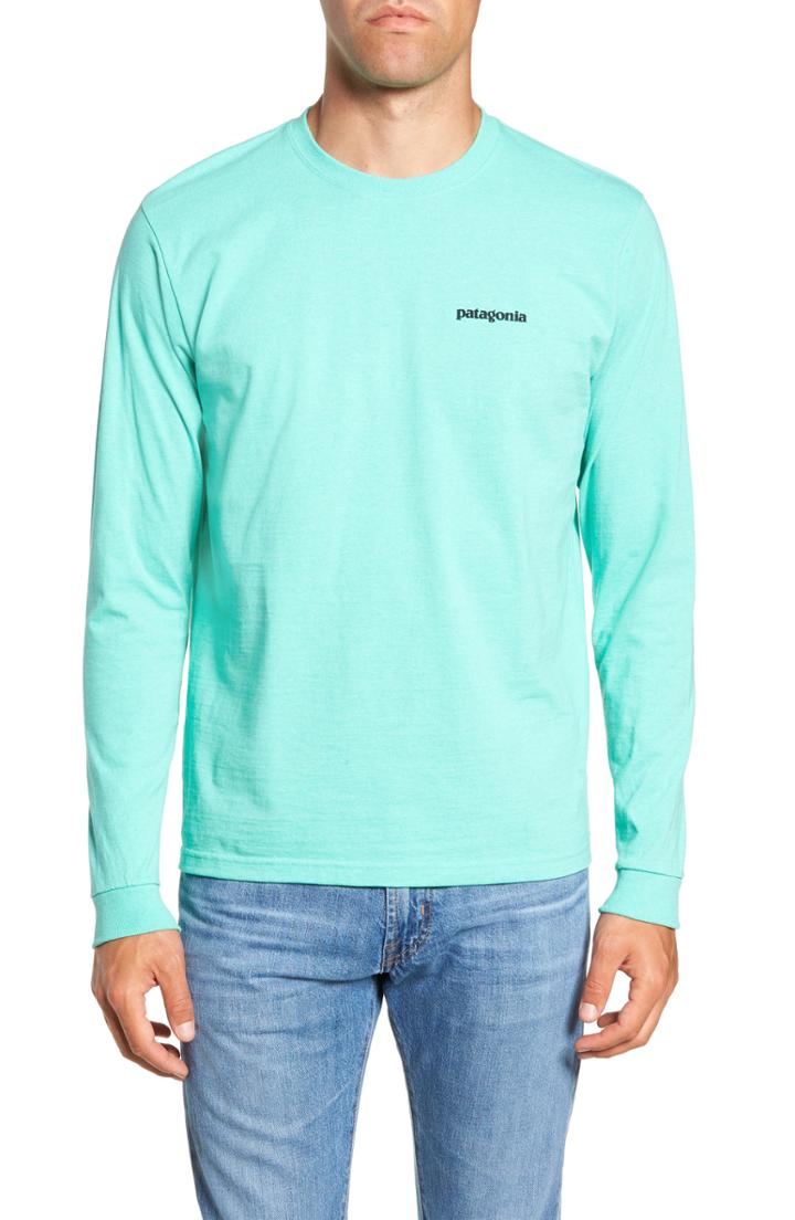 Men's Patagonia Responsibili-tee Long Sleeve T-shirt, Size - Green