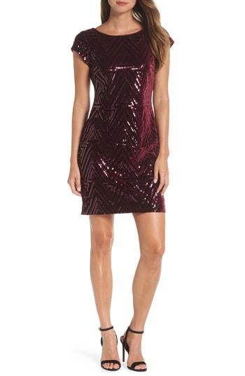 Women's Eliza J Sequin Sheath Dress - Red