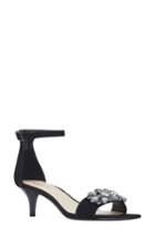 Women's Nine West Lecia Embellished Ankle Strap Sandal .5 M - Black