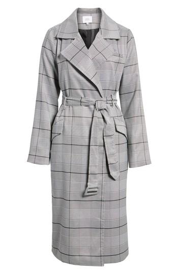 Women's J.o.a. Plaid Menswear Coat - Black