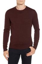 Men's Boss Nelino Slim Fit Cotton Crewneck Sweater, Size - Red