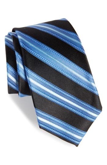 Men's Nordstrom Men's Shop Sunshine Stripe Silk Tie, Size - Black