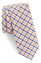 Men's 1901 Robin Diamond Check Skinny Tie, Size - Orange