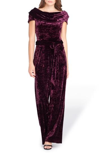 Women's Tahari Crushed Velvet Jumpsuit