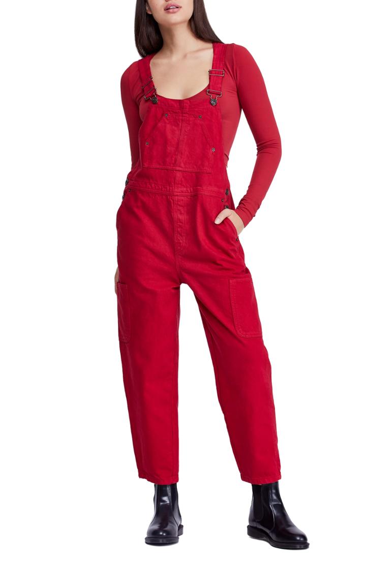 Women's Bdg Urban Outfitter Straight Leg Overalls - Red