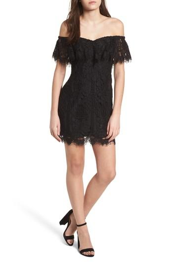 Women's Wayf Venice Off The Shoulder Lace Minidress - Black