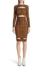 Women's Eckhaus Latta Floral Velvet Burnout Body-con Dress - Yellow