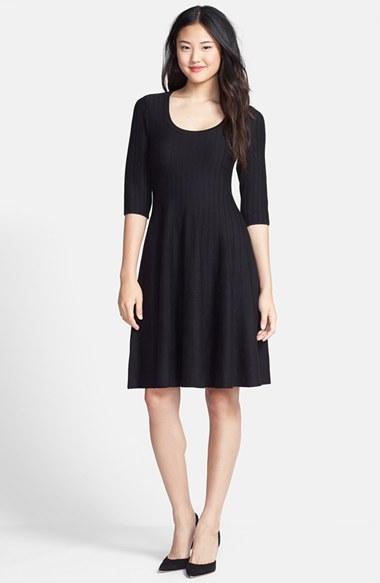 Women's Nic+zoe 'twirl' Elbow Sleeve Knit Fit & Flare Dress