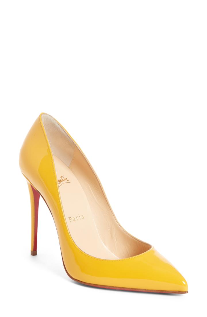 Women's Christian Louboutin Pigalle Follies Pointy Toe Pump Us / 35eu - Yellow