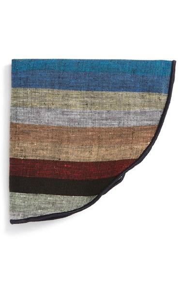 Men's Alexander Olch Stripe Linen Pocket Round