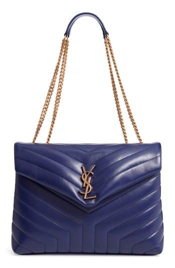 Saint Laurent Medium Loulou Matelasse Calfskin Leather Shoulder Bag - Beige